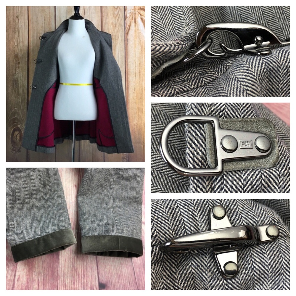 ⭐️FAY Virginia Gray Wool Blend Coat size Small - Picture 5 of 12